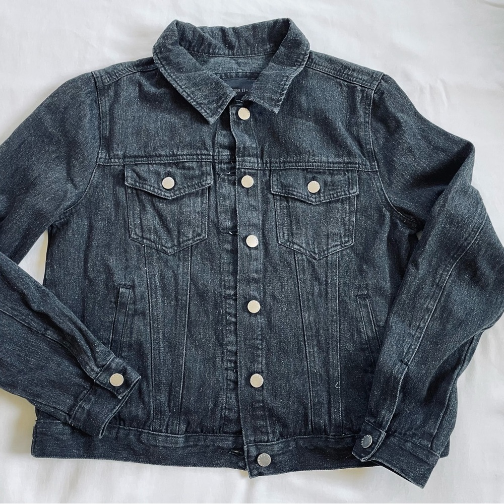 Forever 21+ Black Washed Denim Jacket